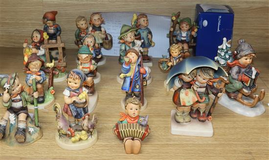 Sixteen Hummel figures including stormy weather